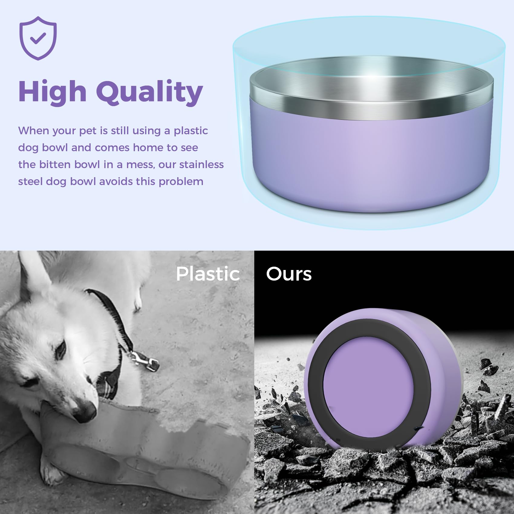 WENBOKMIN light purple finish adds a playful touch to home feeding.