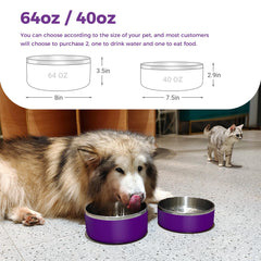 WENBOKMIN dog bowl with non-slip bottom, preventing spills.