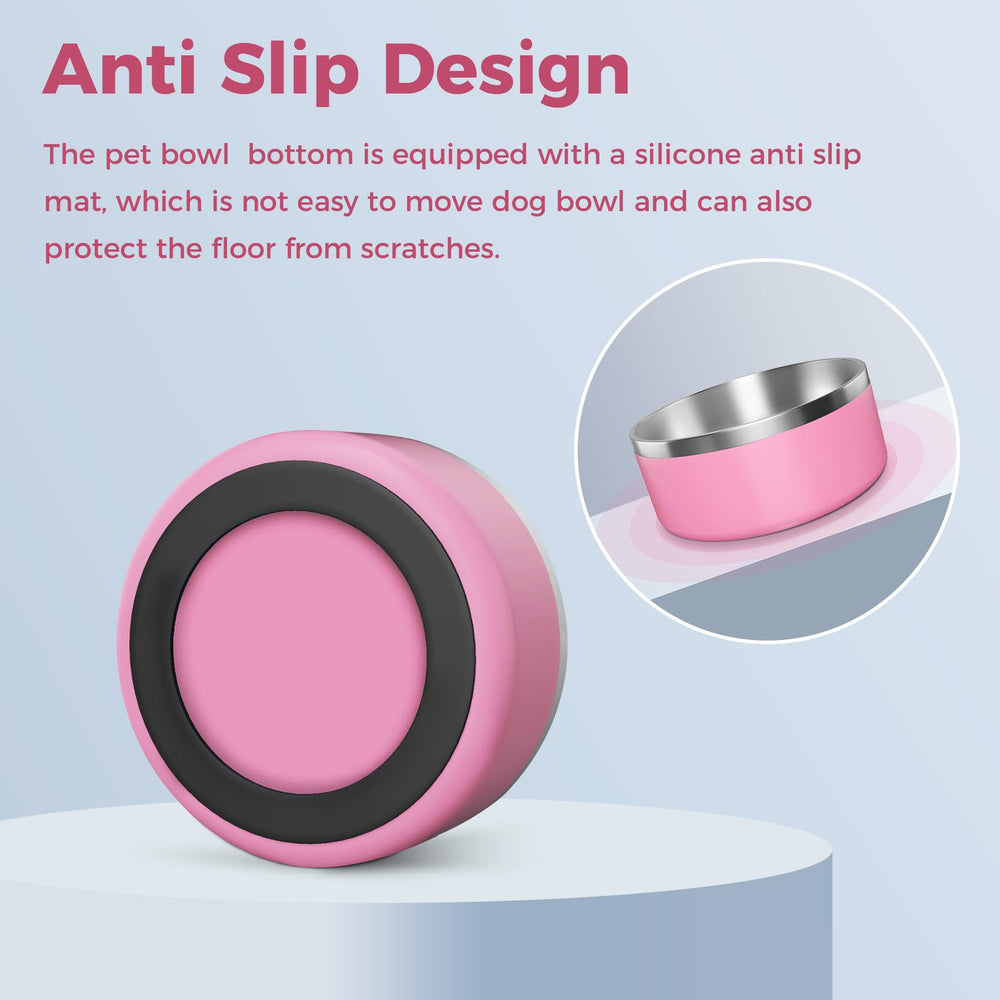 WENBOKMIN pink quiet-meals bowl minimizes feeding noise