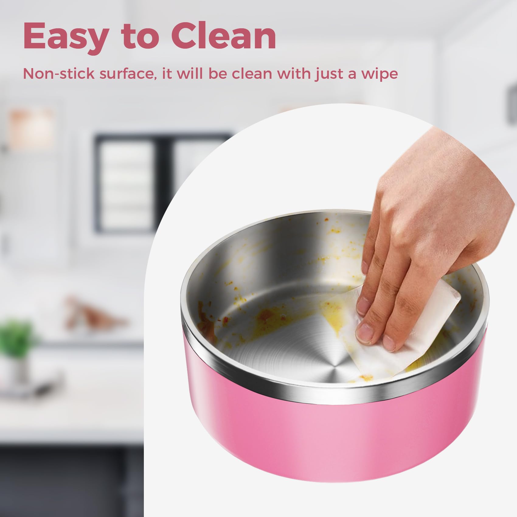 WENBOKMIN silicone base keeps floors scratch-free and quiet during meals