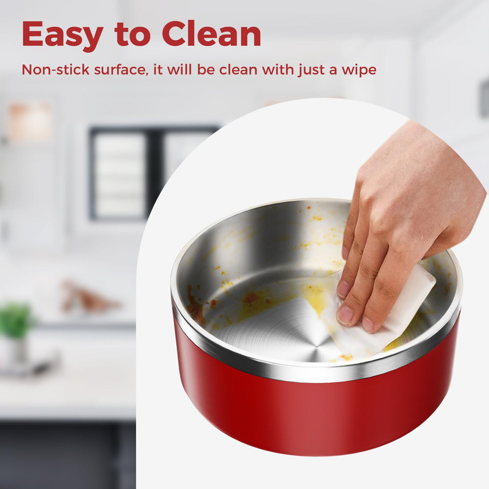 WENBOKMIN easy-clean stainless steel bowl resists sticking and grime.