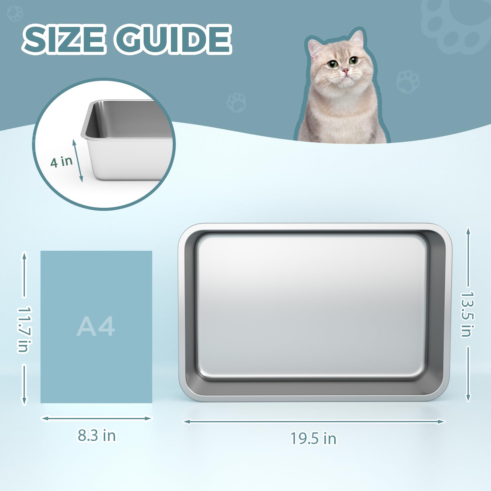 Wenbokmin litter box inside view with ample room for movement