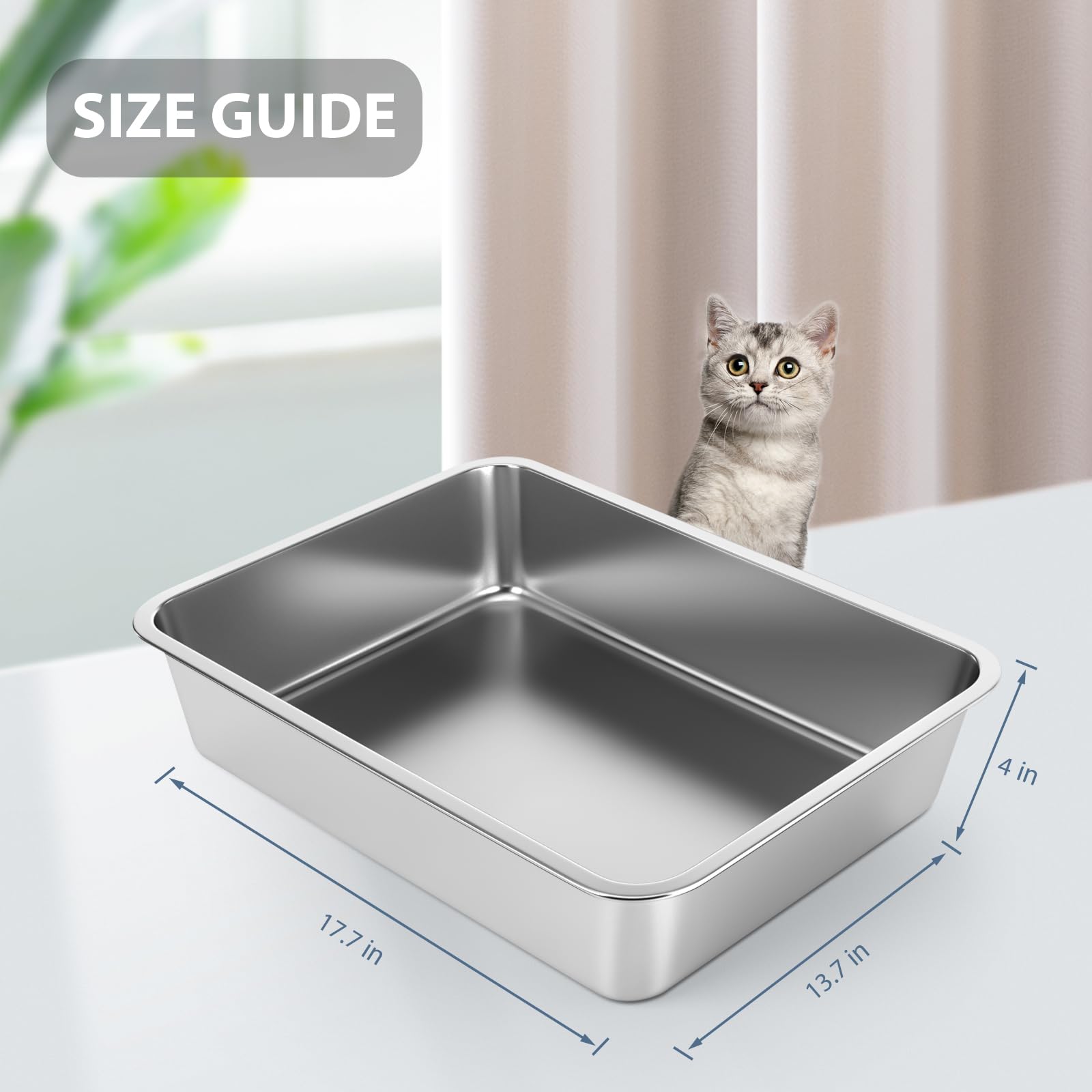 WENBOKMIN litter box top view highlights compact corner-friendly shape for small rooms.