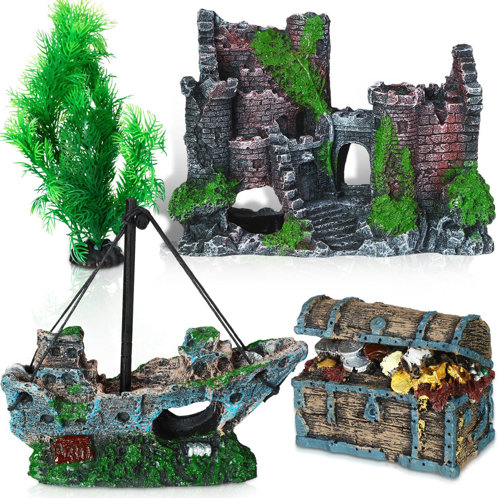 Wenqik castle aquarium decoration creates a striking focal point for your tank.