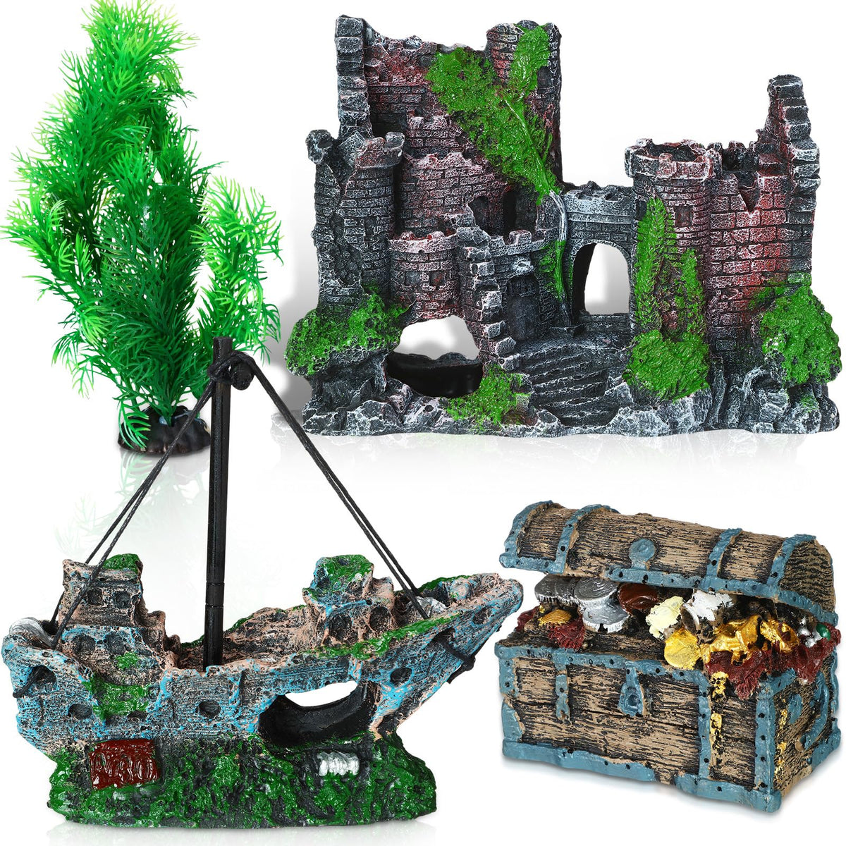 Wenqik castle aquarium decoration creates a striking focal point for your tank.