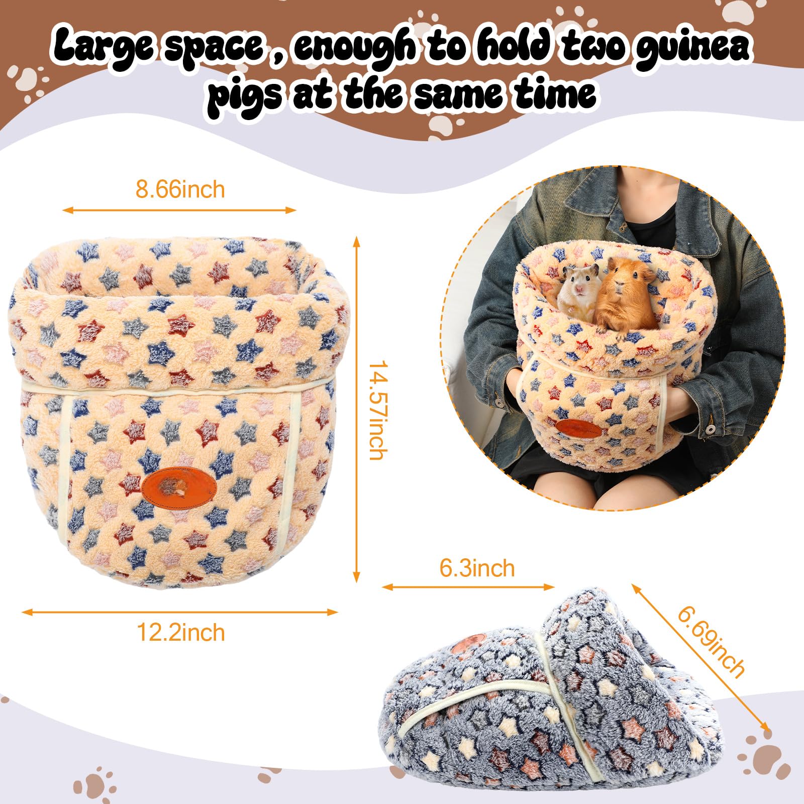 Wenqik khaki guinea pig hideout provides warm, secure retreat for small pets