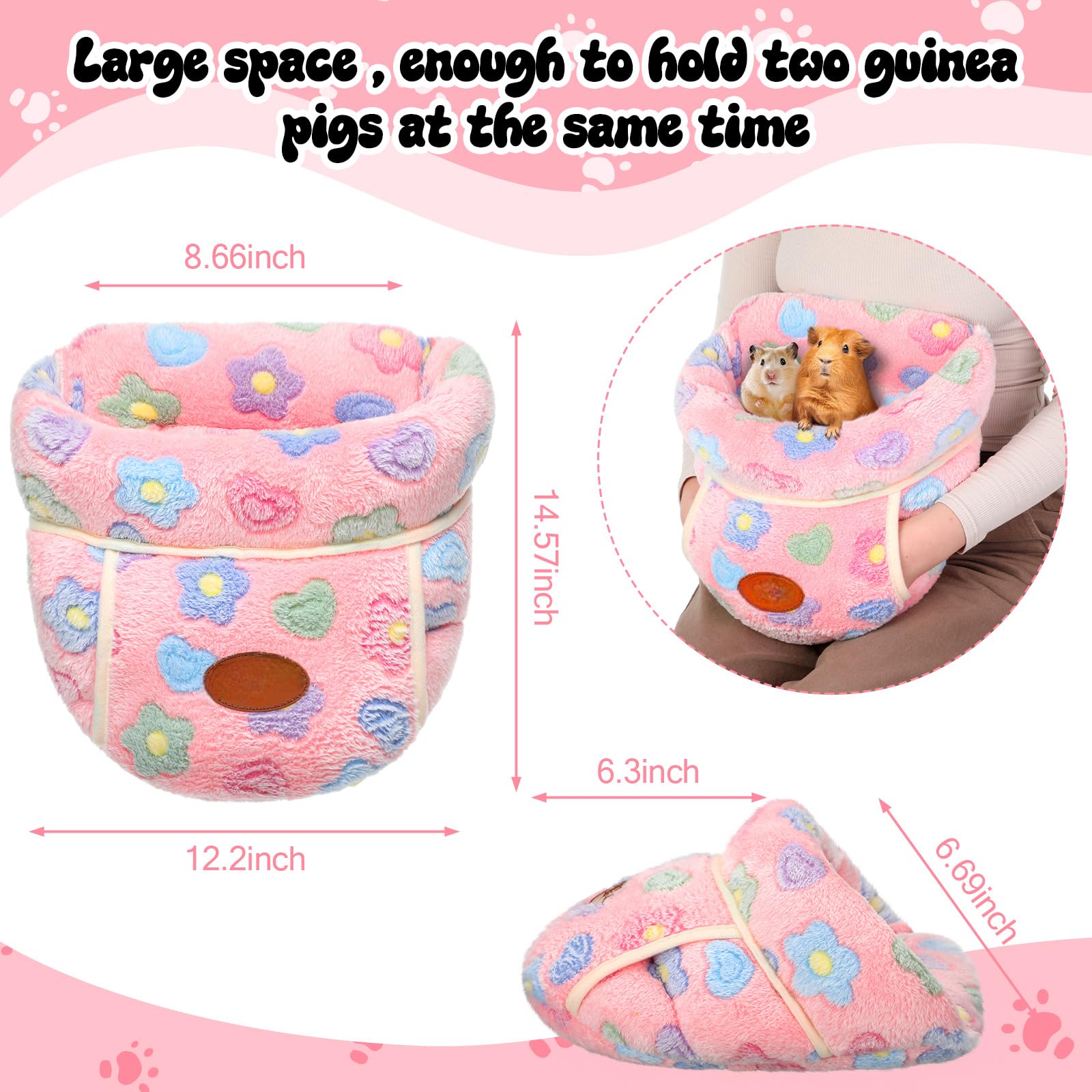 Wenqik guinea pig hideout in pink offers soft comfort and a stylish look