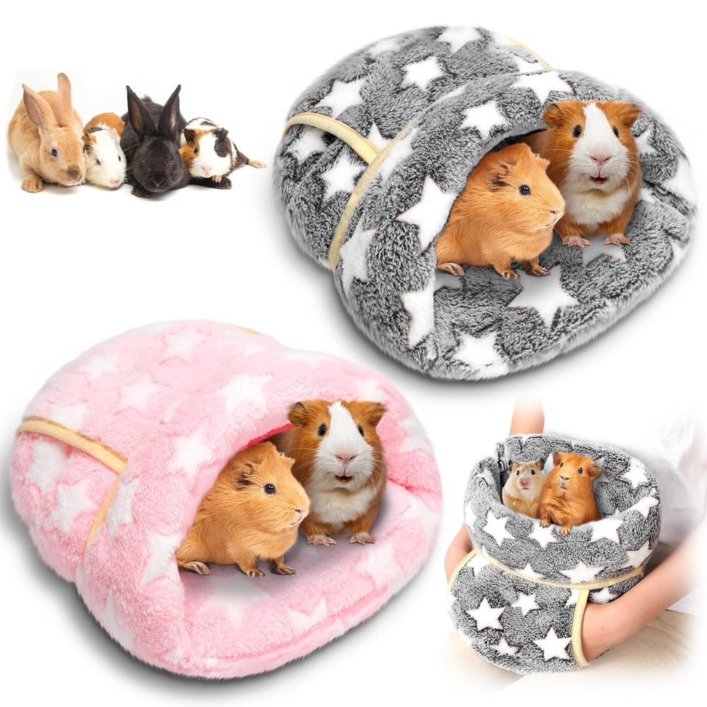 Wenqik gray guinea pig hideout, a cozy two-pack shelter for small pets