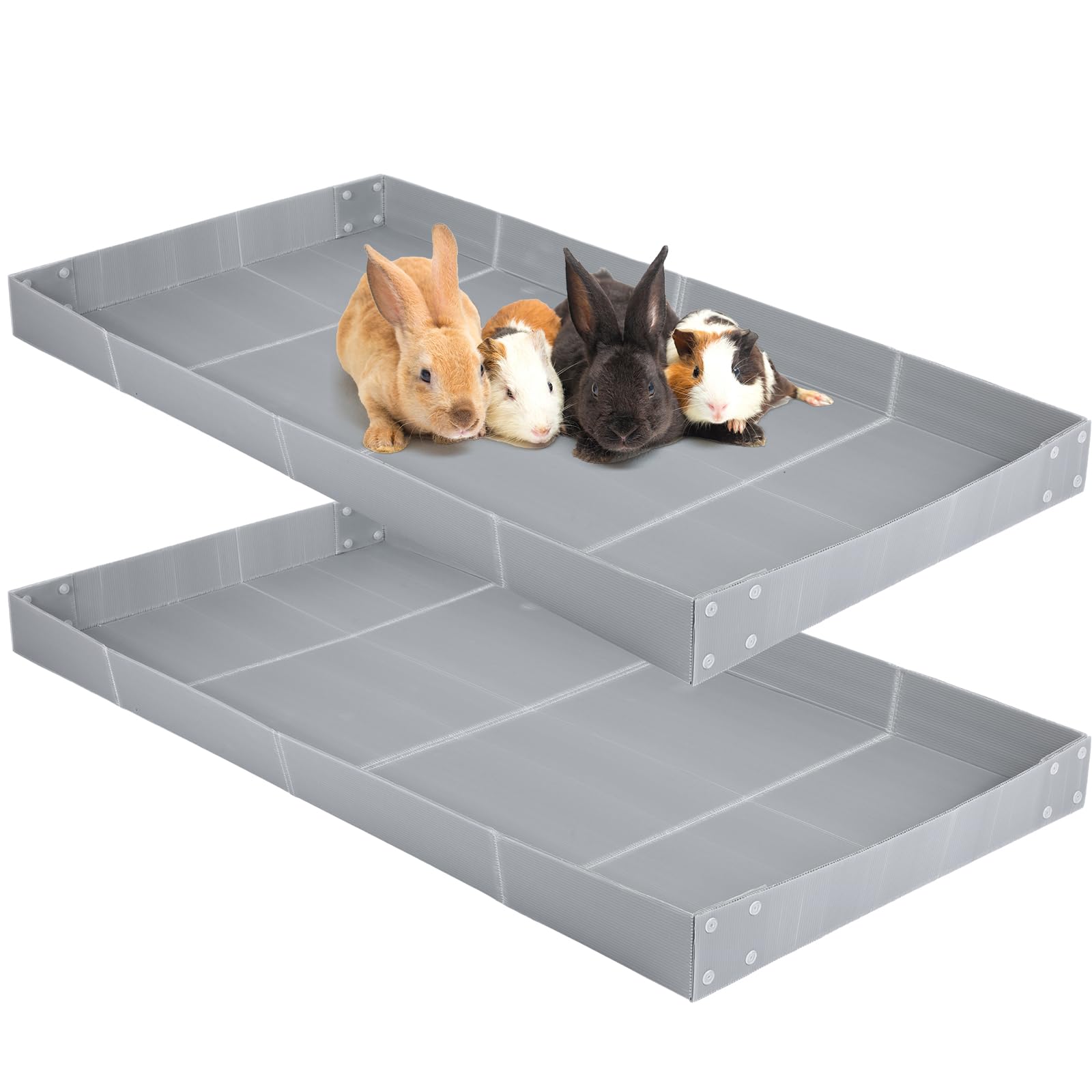 Wenqik two-pack cage liner base showing versatile setup for small animals.