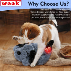 WEOK plush heartbeat toy provides calming support for dogs during crate time