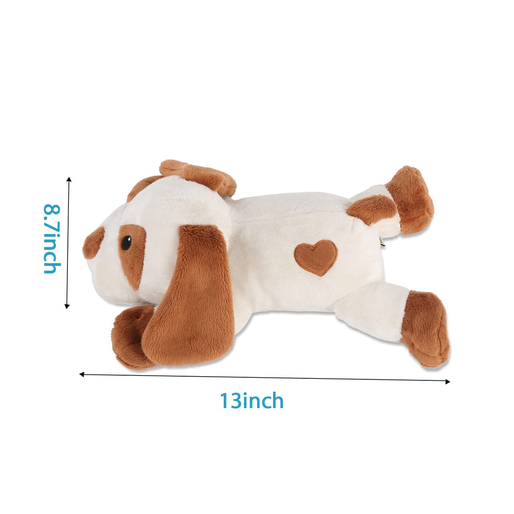 WEOK heartbeat dog toy with battery access for quick startup.