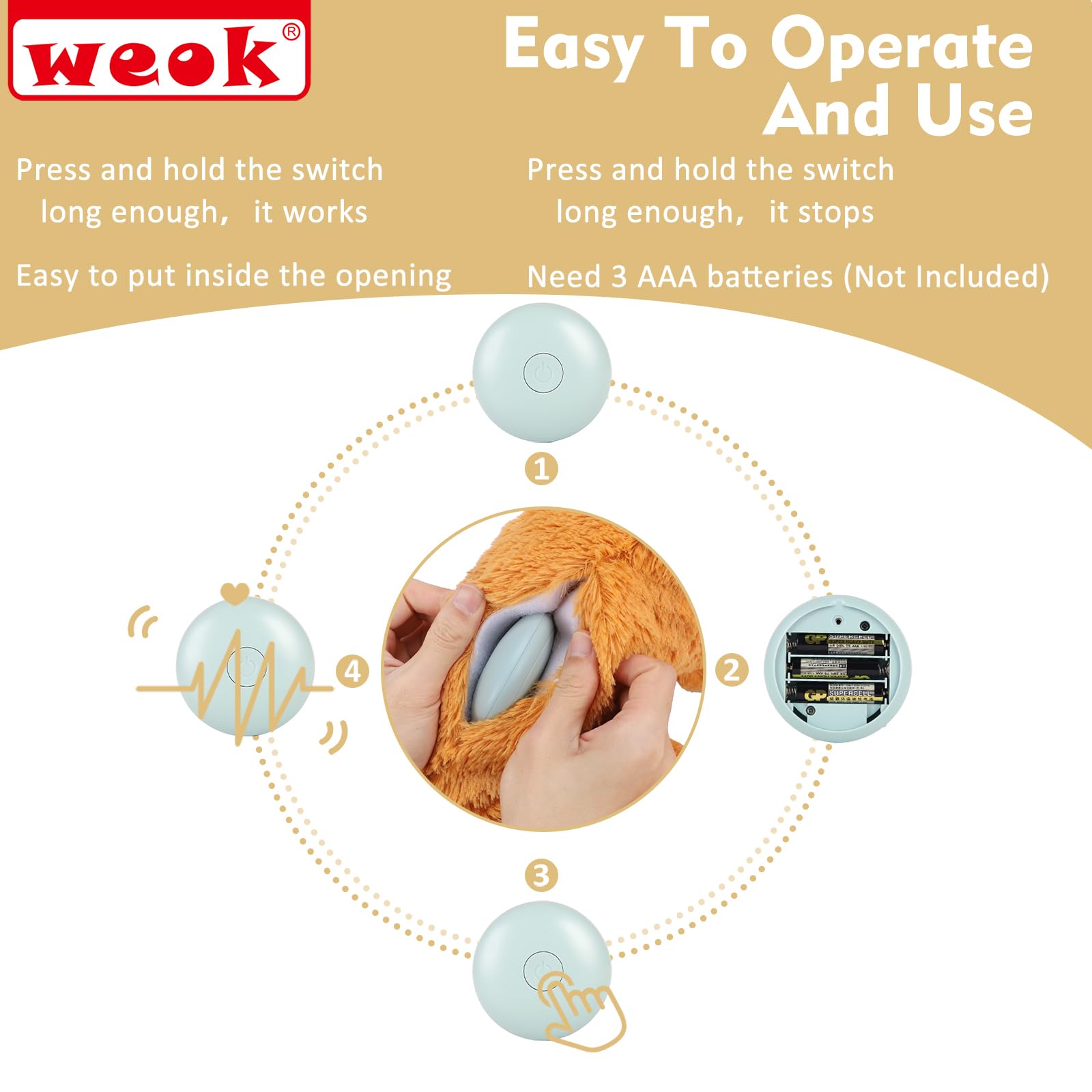 WEOK heartbeat dog-toy training-aid aids gentle behavior training