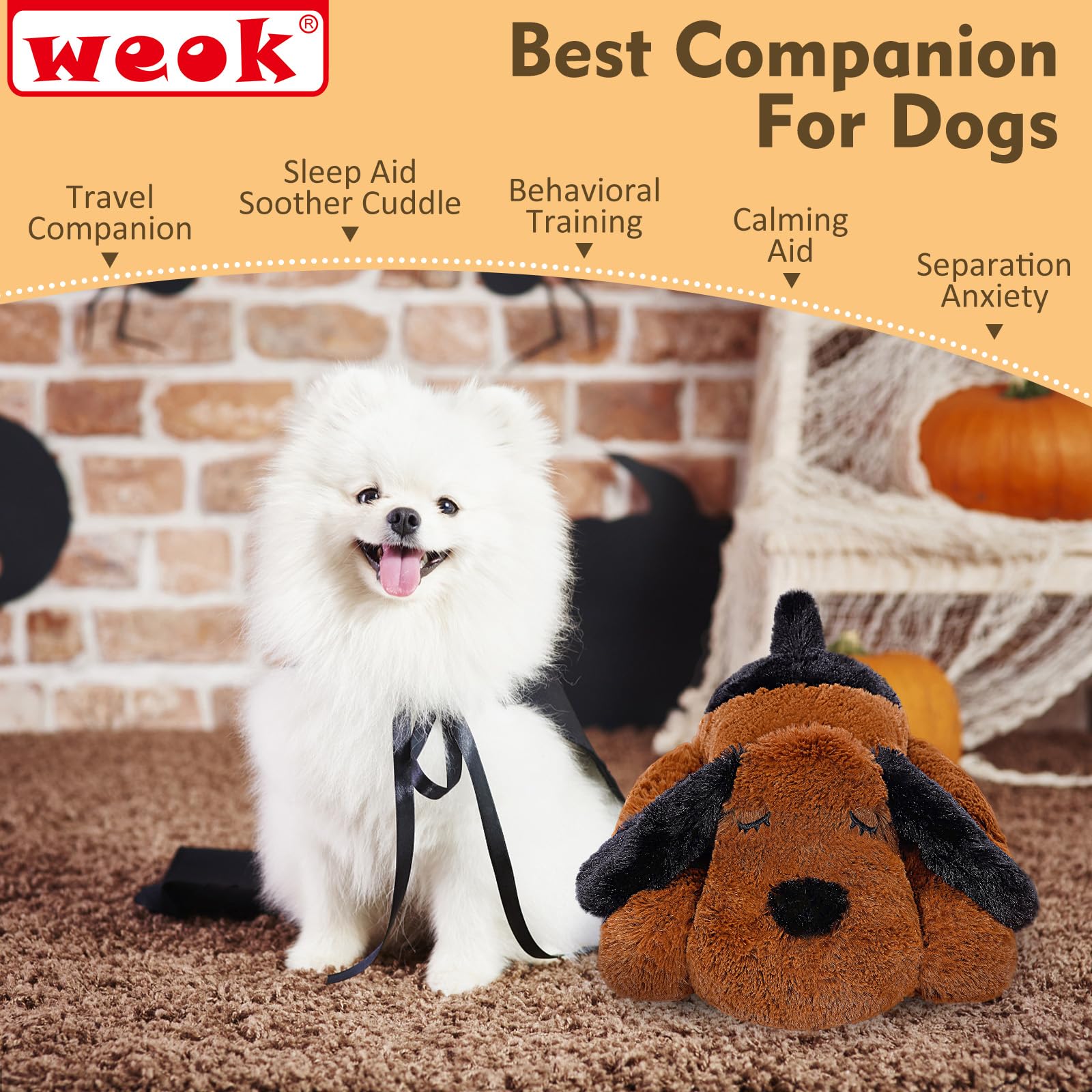 WEOK Heartbeat Puppy showing its machine-washable fabric for easy cleaning