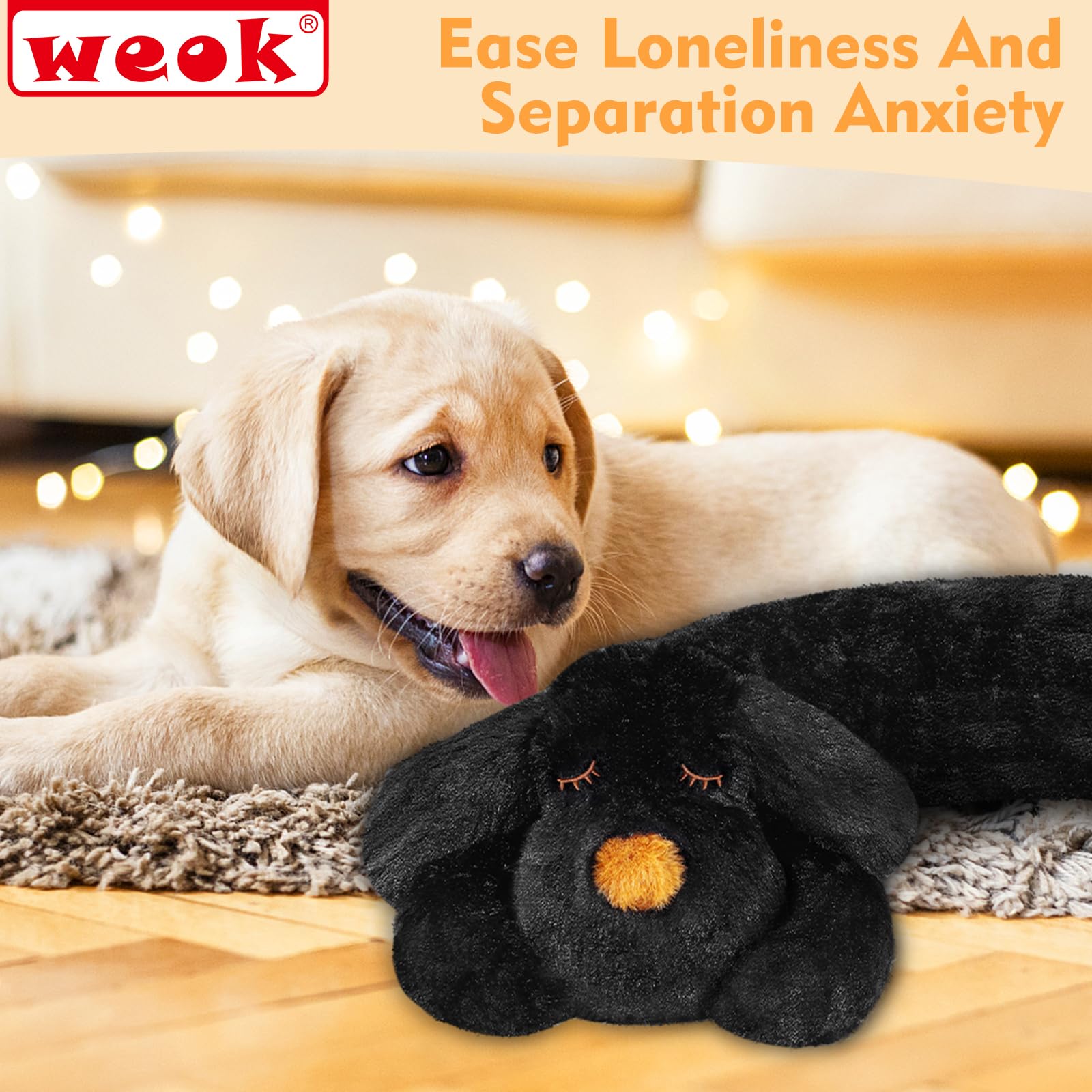 WEOK Puppy relaxing close-up shows soothing companionship in use