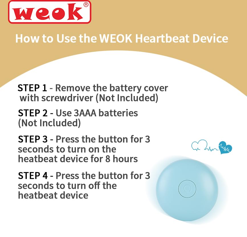 WEOK heartbeat puppy toy sleep-aid supports peaceful night time rest