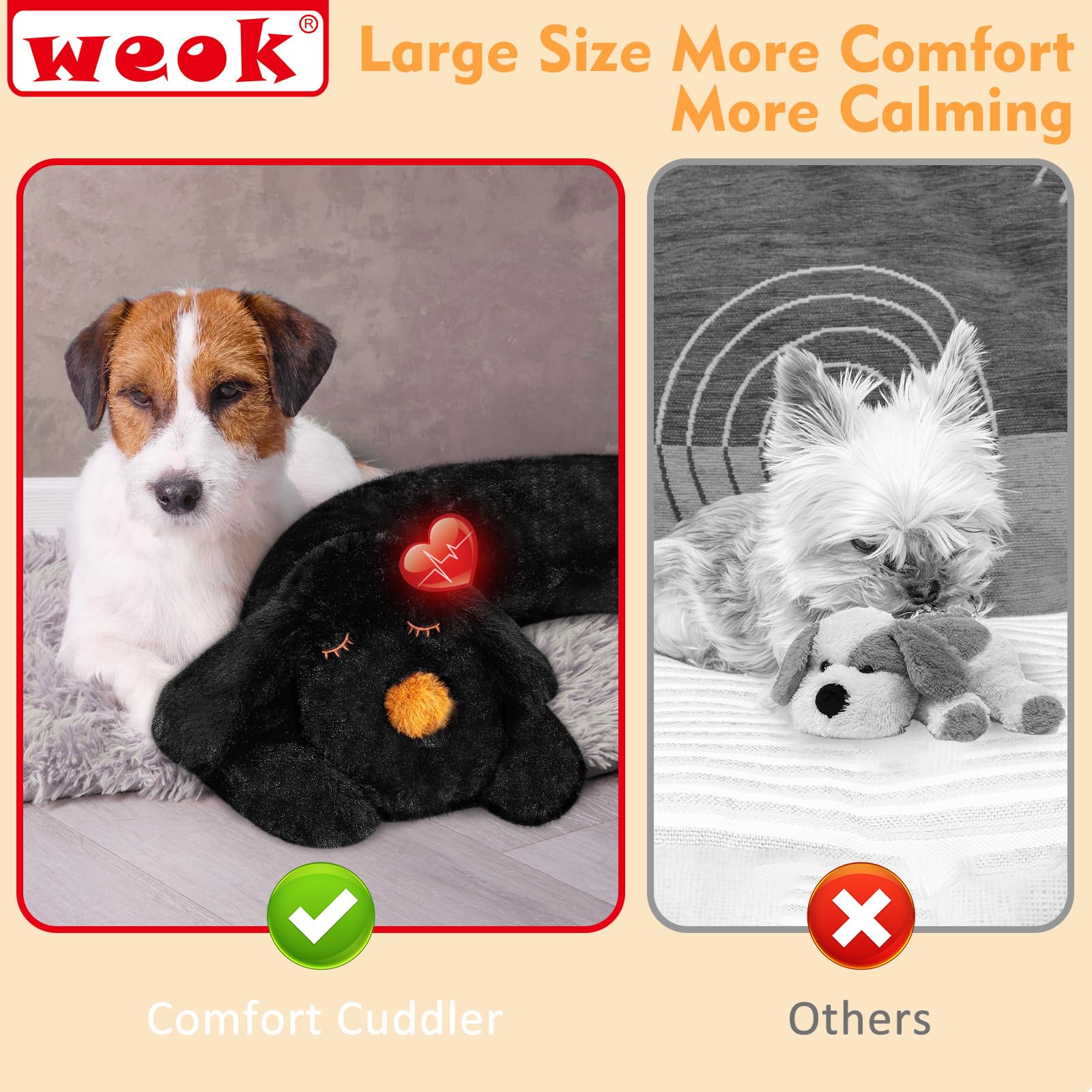 WEOK soft plush fabric emphasizes cuddly comfort for dogs and cats