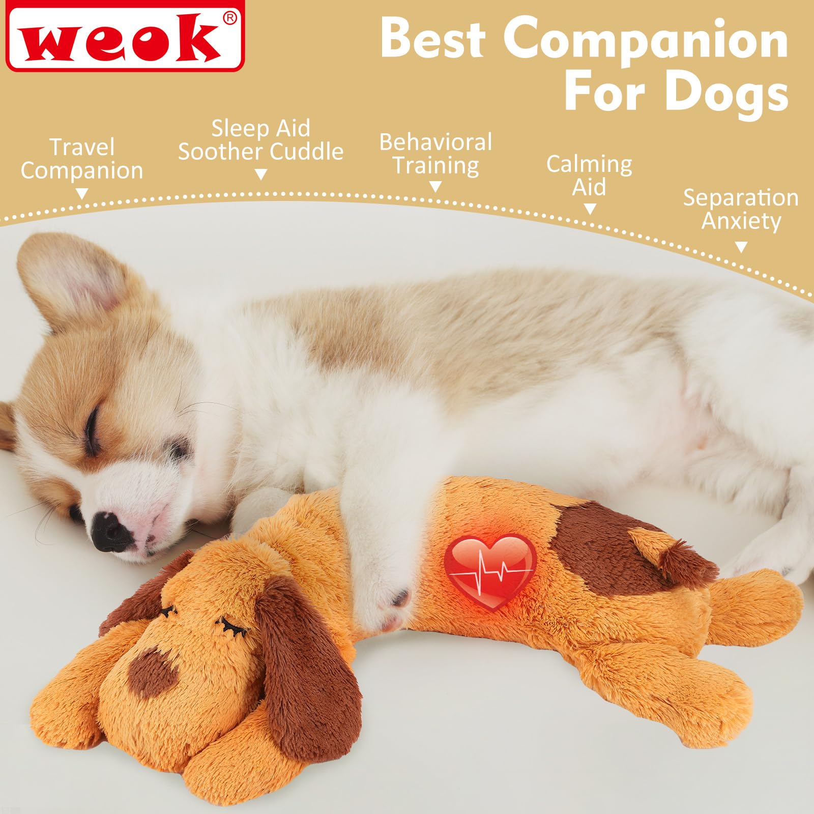WEOK heartbeat toy durable-washable fabric stands up to playtime