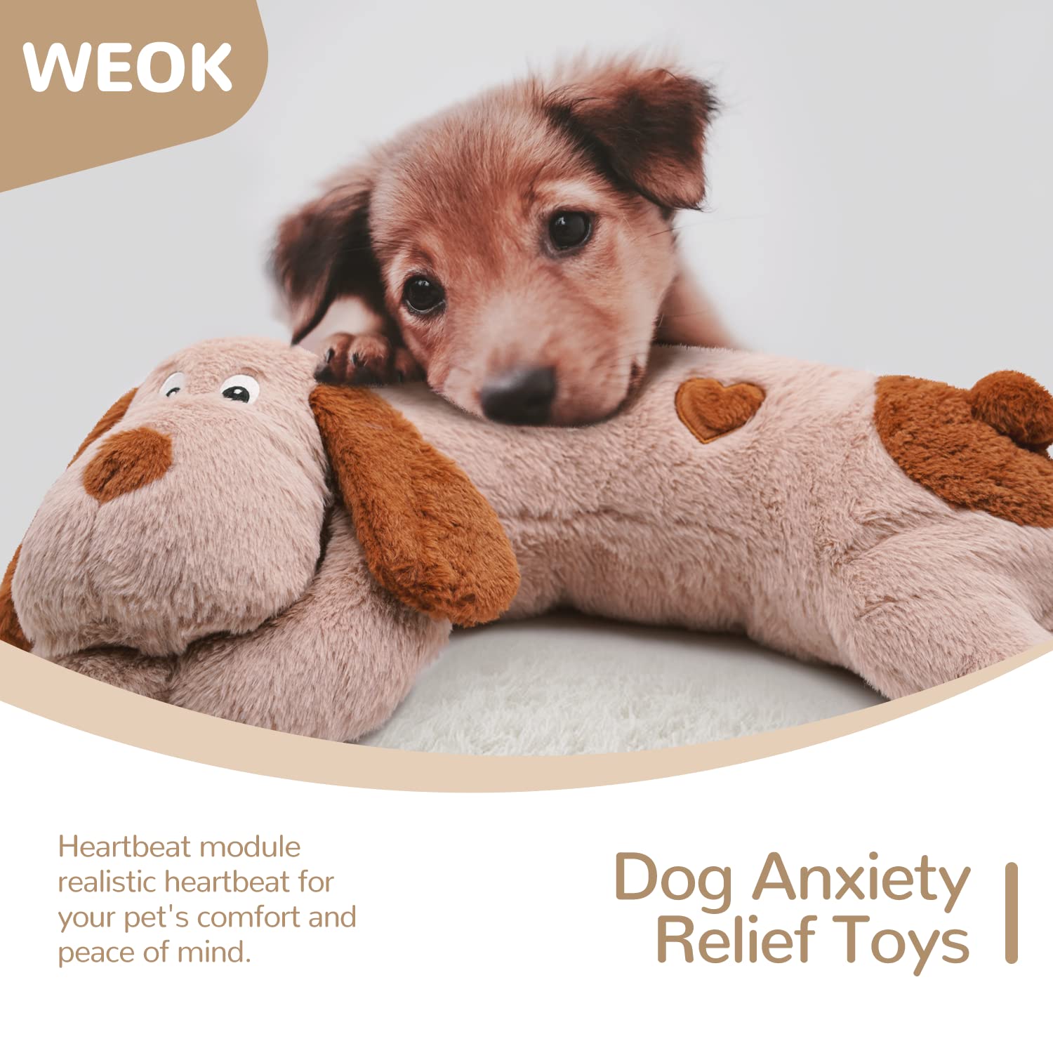 WEOK Puppy Heartbeat Toy machine washable cover for easy cleaning.
