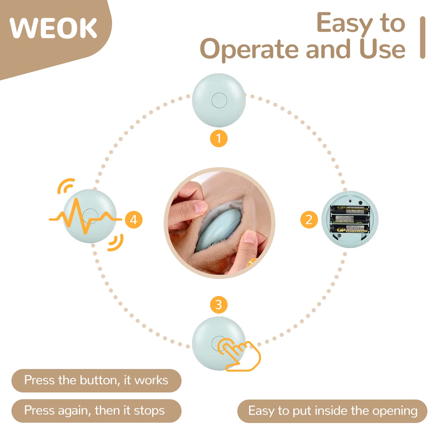 WEOK Puppy Heartbeat Toy ideal for night-time calming routines.