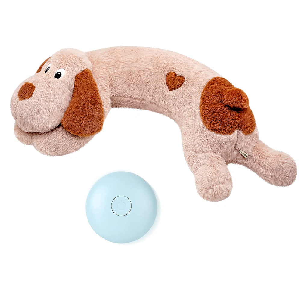WEOK Puppy Heartbeat Toy with soft plush cover promotes calming cuddles.