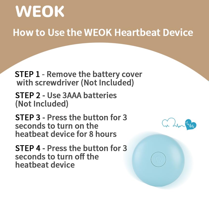 WEOK Puppy Heartbeat Toy easy switch interaction for simple operation.