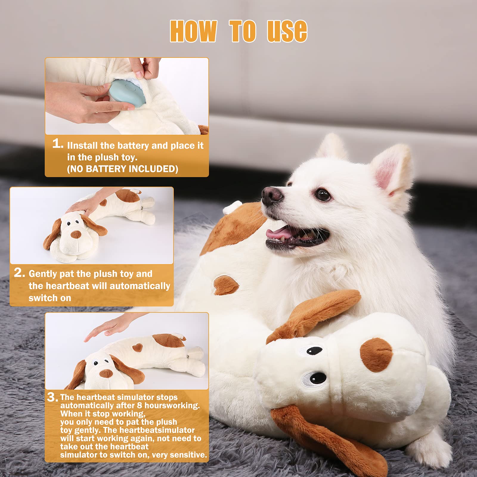 WEOK washable heartbeat puppy toy as machine-washable option for easy cleanup.