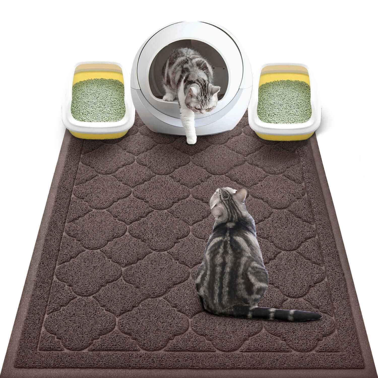 WePet XXL cat litter box mat 47x36 protects floors and reduces cleanup.