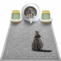 WePet cat litter mat Cadet Grey XXL 47x36 traps litter and protects floors.