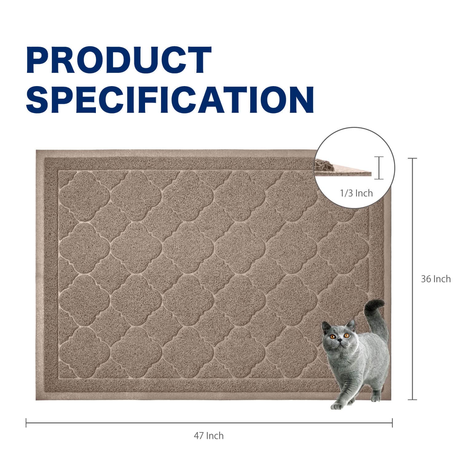 WePet mat features deep grooves and open web construction to trap litter.