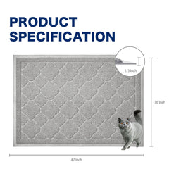 WePet litter mat shows deep groove and open web design to reduce scatter.