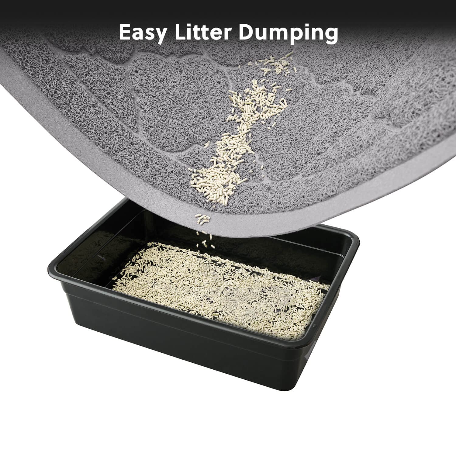 WePet litter mat is easy to clean with quick washing and drying.