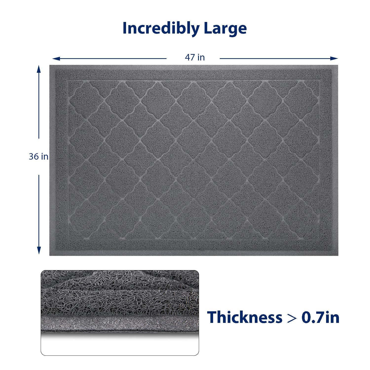 WePet mat deep grooves and mesh for effective litter containment