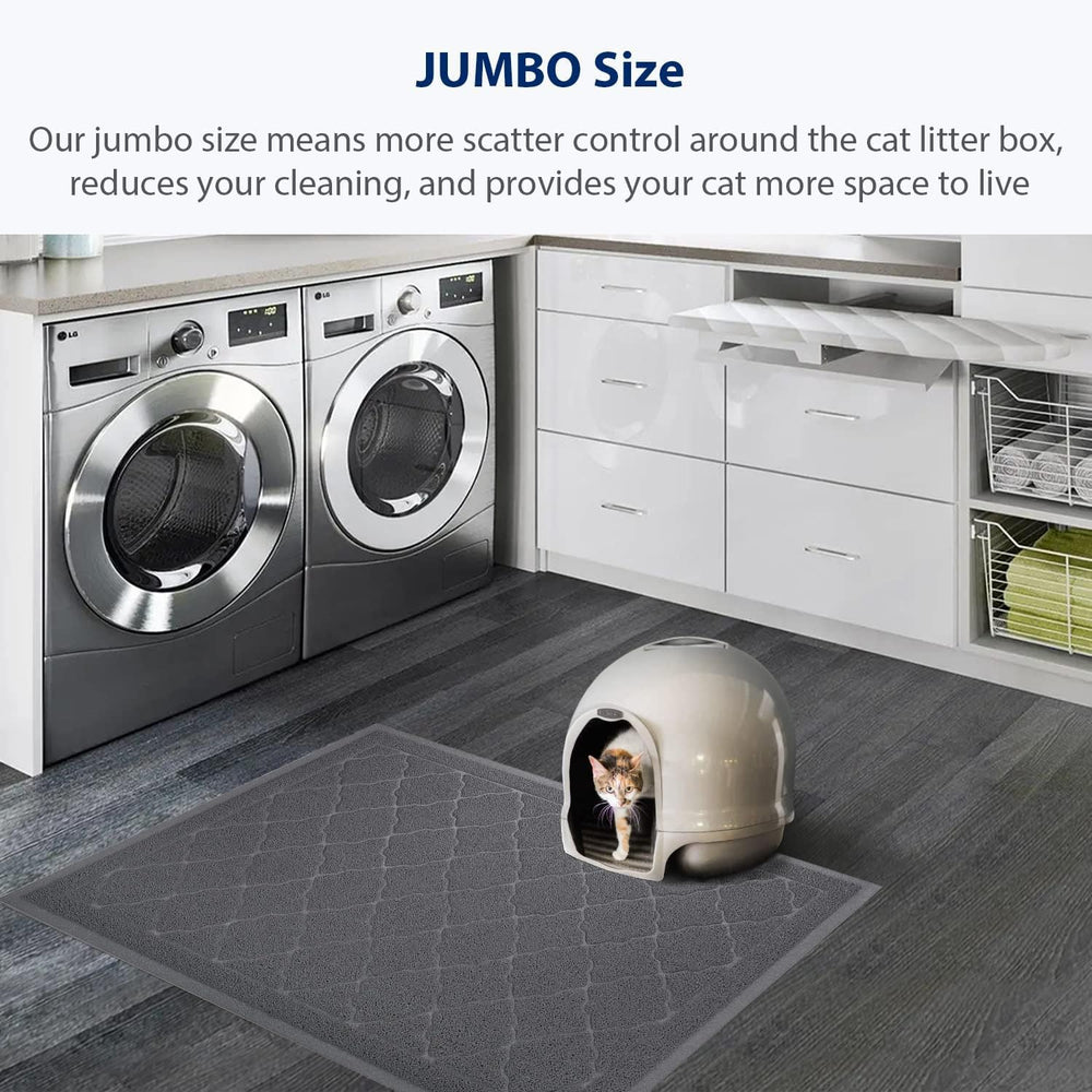 WePet grey mat cushion-like back protects floors while catching litter