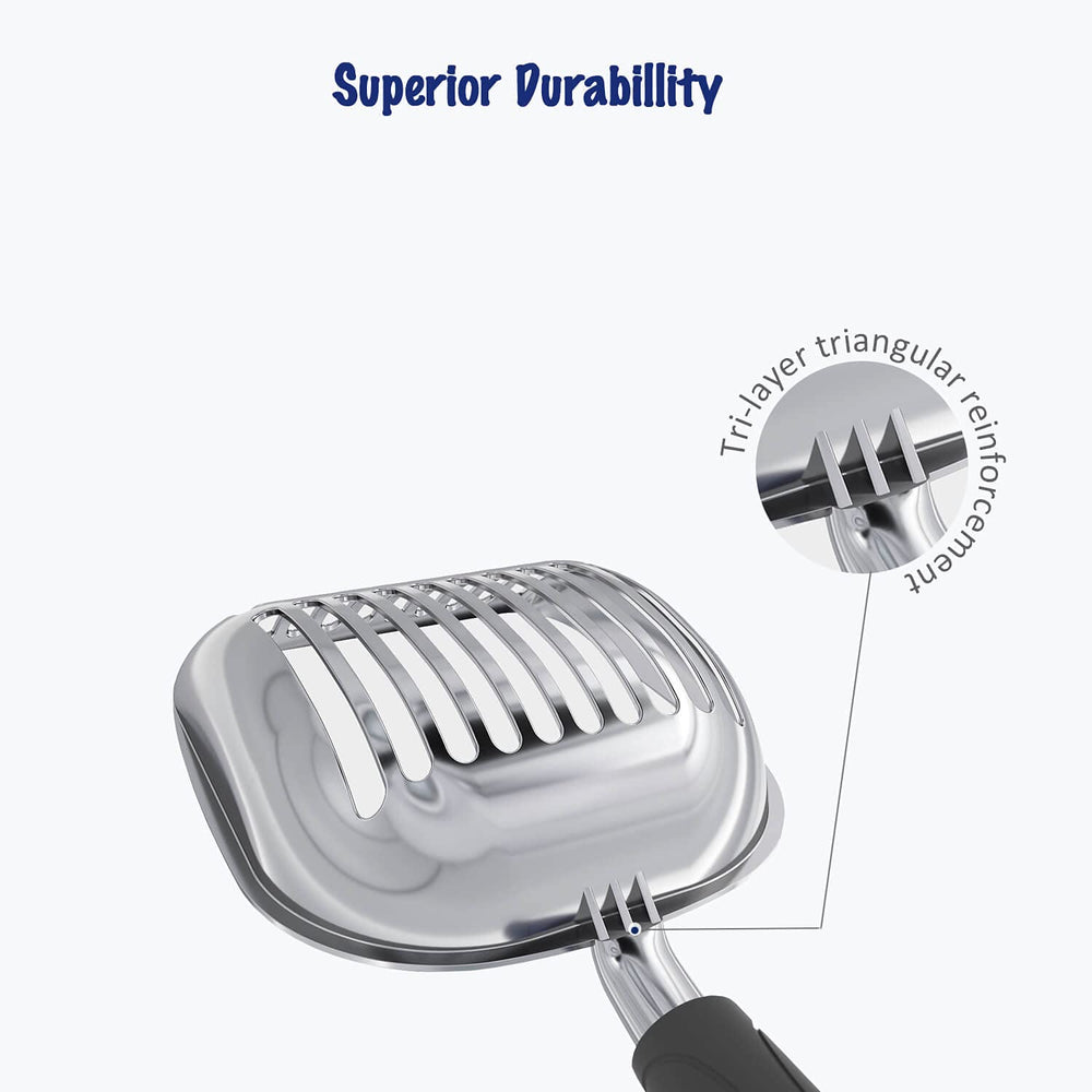 WePet long-handle litter scooper keeps you clean during scooping