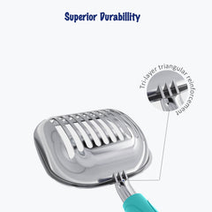 WePet long-handle pooper lifter keeps you at a distance from waste.