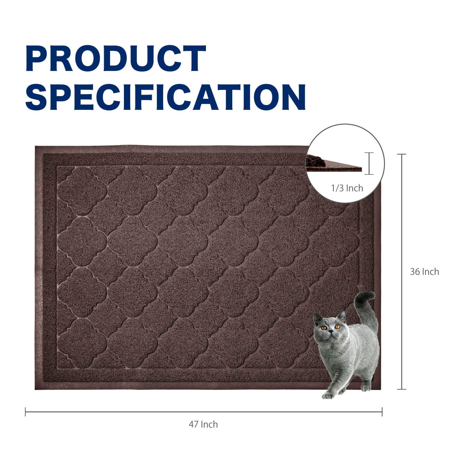 WePet mat features flexible coils that brush litter from paws.