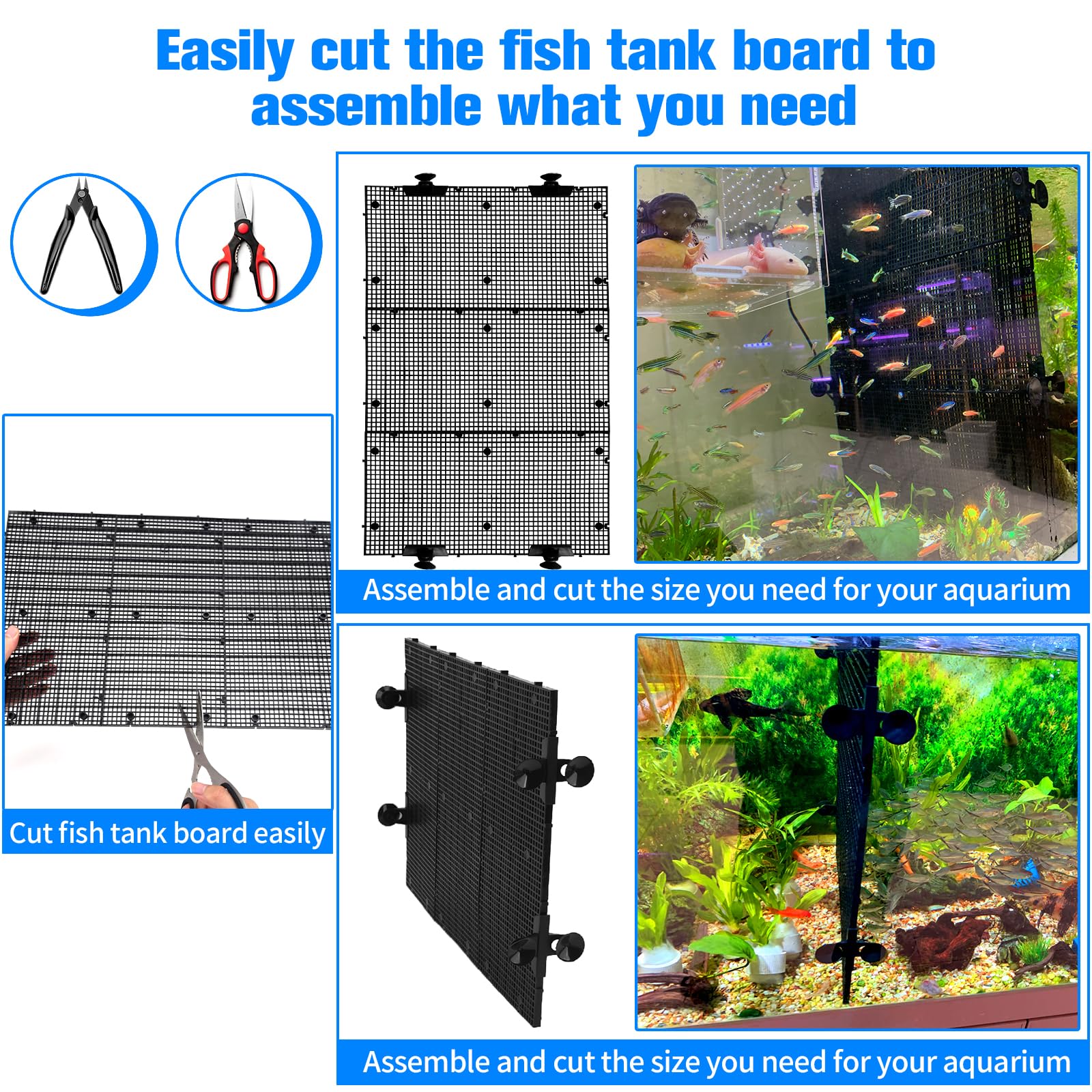 Weramics DIY divider boards assembled for a customized tank layout