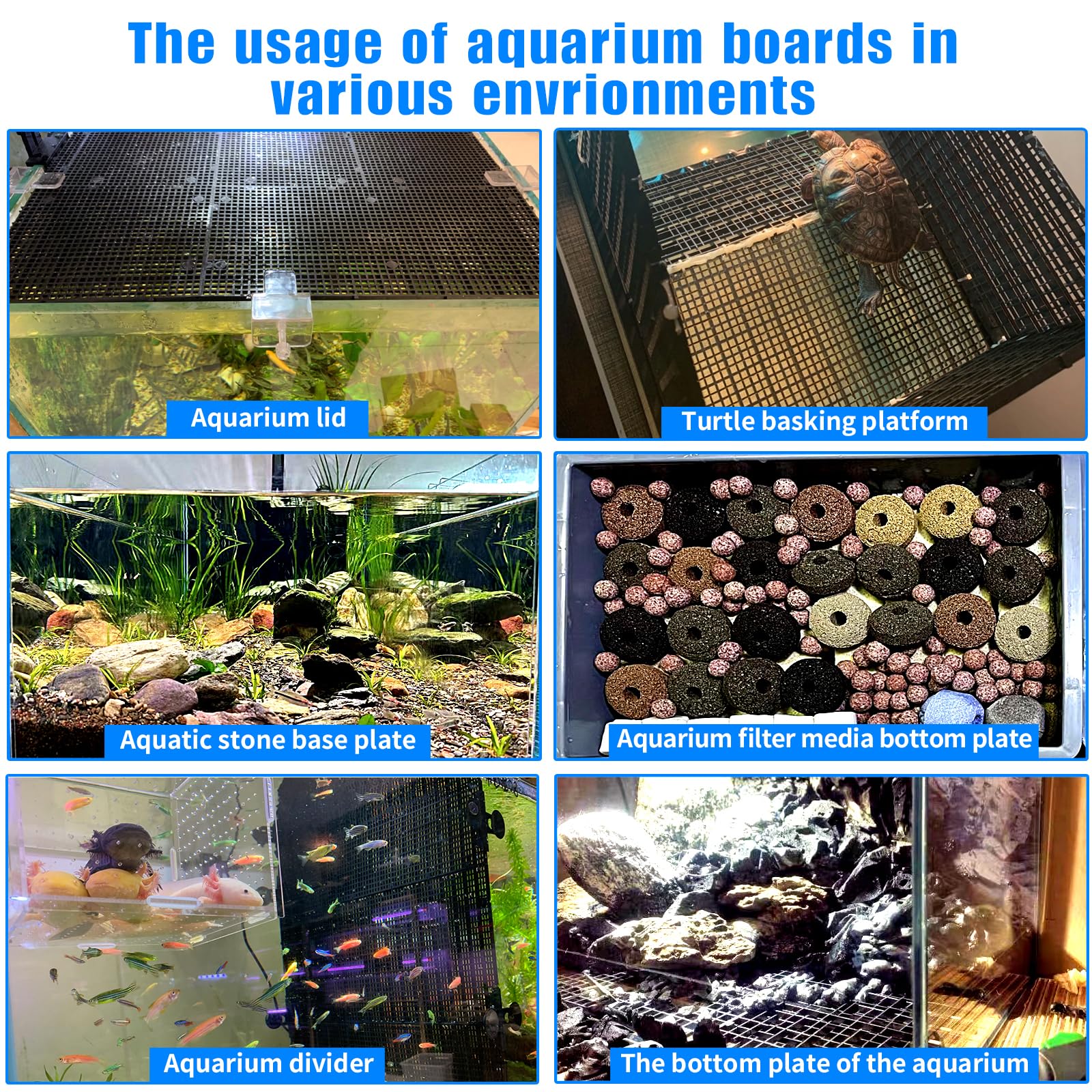 Weramics multi-use aquarium board used as lid, base, or egg-crate