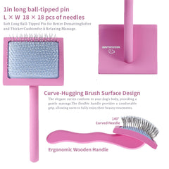 Werduoland long pins glide through fur to remove loose hair efficiently.