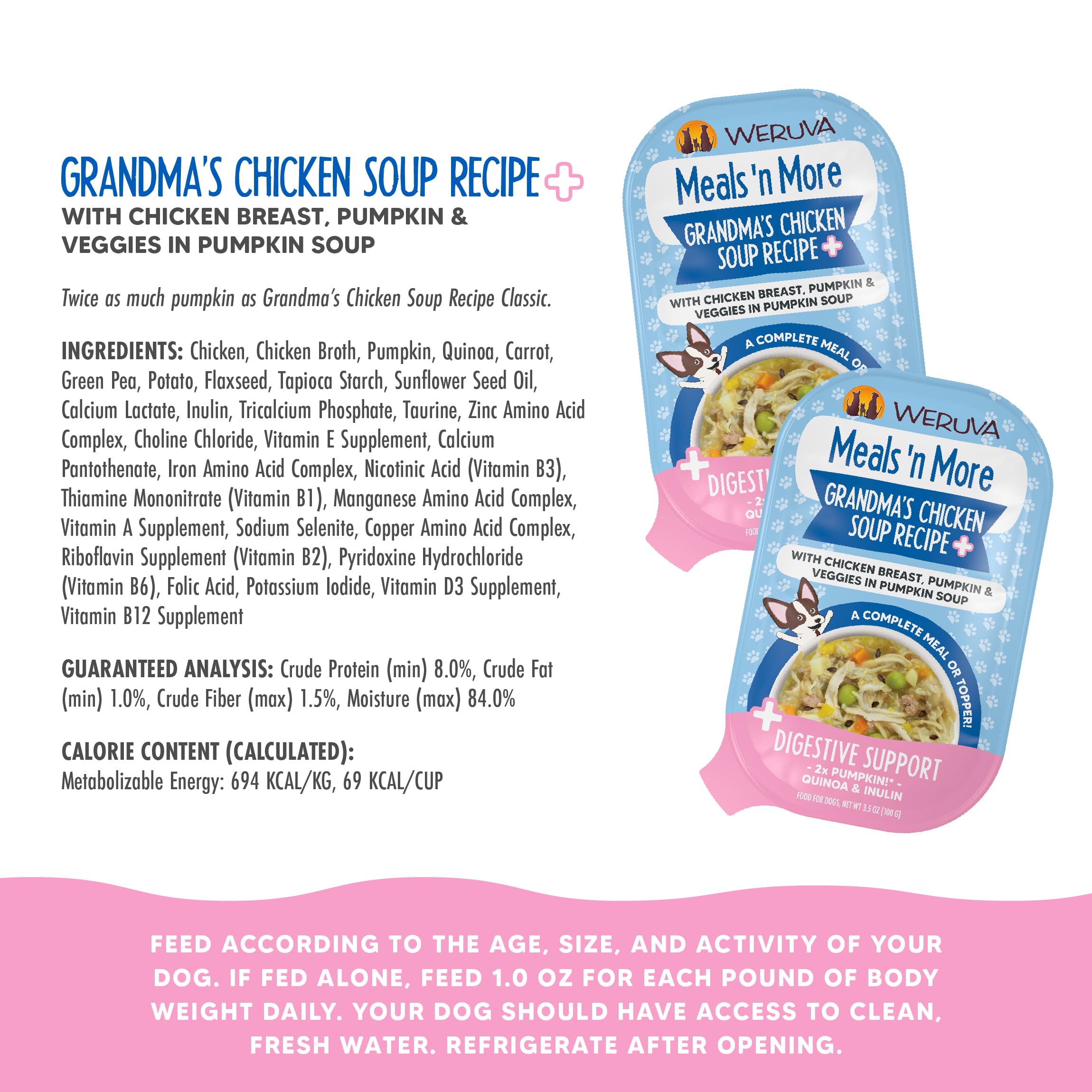 Weruva 3.5oz cup packaging in a 12-pack for convenient daily feeding.