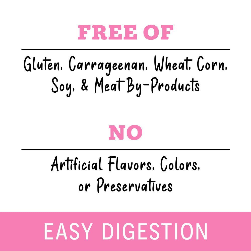 All-natural, gluten-free and free from common allergens in Weruva Awesome Belly.