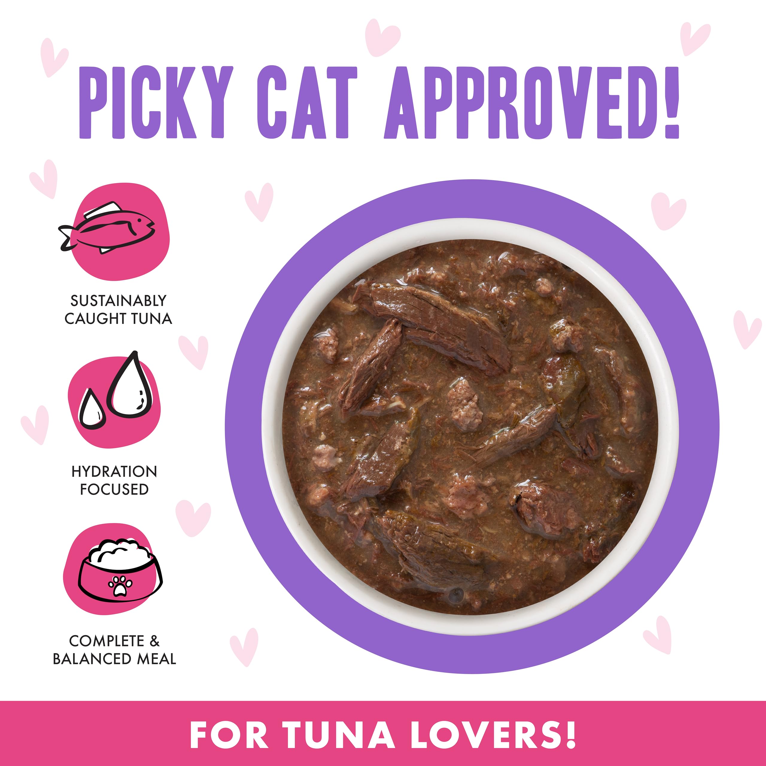 Weruva B.F.OMG juicy gravy and tender pieces in the bowl