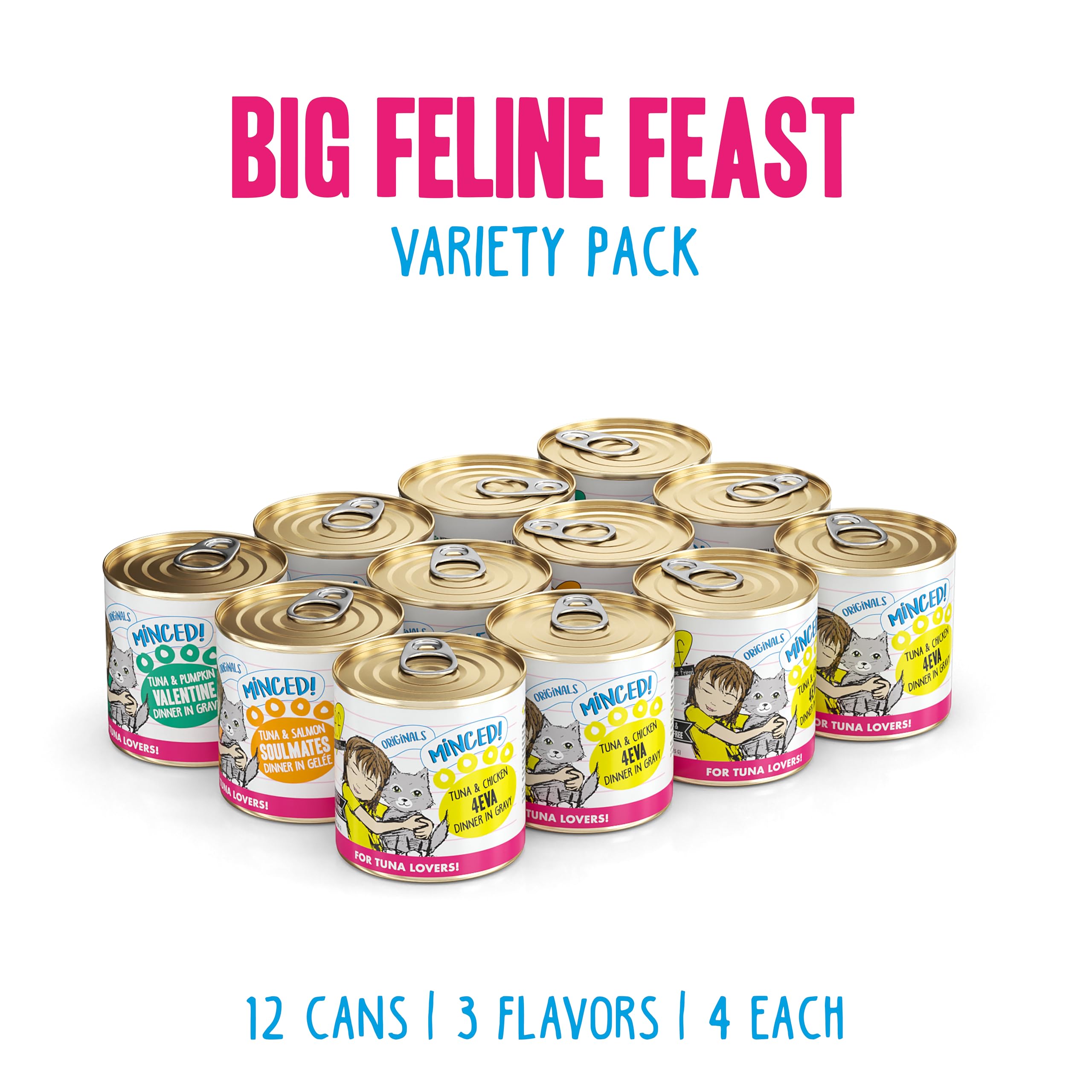 Weruva BFF Minced big feline feast tuna-pumpkin Valentine 10oz can with appealing flavor and moisture