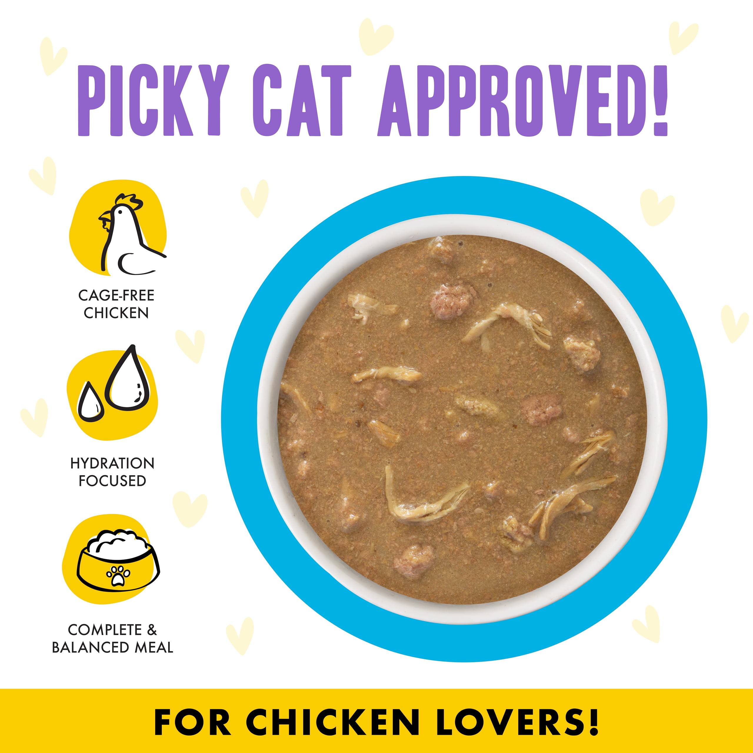 Weruva B.F.F. OMG Chicken Cloud 9 ingredients label highlights grain-free and no artificial colors.