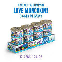 Weruva B.F.F. OMG features chicken and pumpkin in gravy in a can.