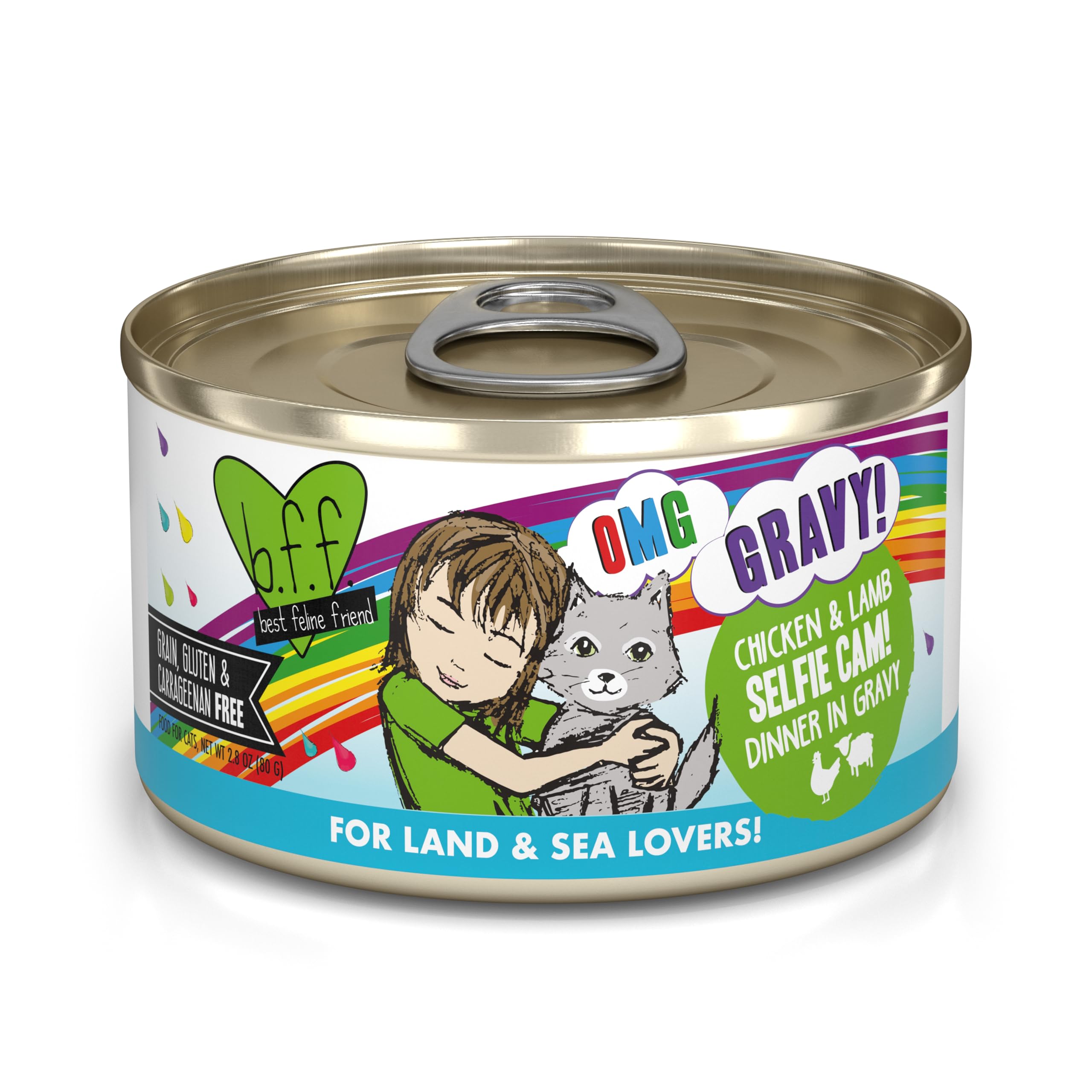 Weruva B.F.F. OMG front can with gravy-rich formula for feline meals