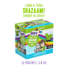 Weruva B.F.F. OMG Shazaam Lamb and Tuna in Gravy served in bowl highlighting rich texture