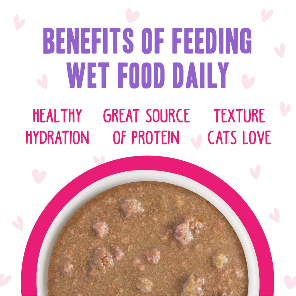 Weruva B F F OMG tuna chicken chase me image showing meaty chunks in sauce