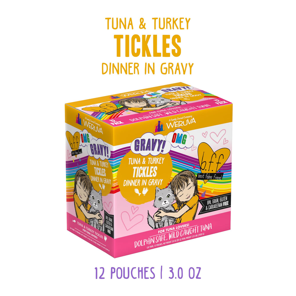 Weruva B.F.F. OMG tender pieces in gravy pouch offer flavorful moisture for cats