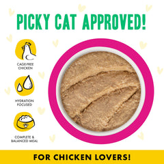 Close-up of cage-free paté in Weruva B.F.F. Play highlighting protein-rich recipe